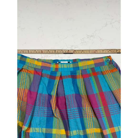 Vintage David Strauss Plaid Skirt Women’s High Waist Full A-Line Union Made 28 - Picture 3 of 7